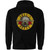 Guns N' Roses Unisex Zipped Hoodie: Classic Logo (Black) (Back Print)