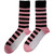 BlackPink Unisex Ankle Socks: Stripes & Logo (Pink) (UK Size 7 - 11)