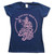 Elton John Ladies T-Shirt: Rocketman Circle Point (Navy Blue)