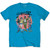 Gorillaz Unisex T-Shirt: Group Circle Rise (Sapphire Blue)