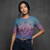 Grateful Dead Ladies Mesh Crop Top: Dead Egyptian Gradient (Blue)