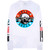 Guns N' Roses Unisex Long Sleeve T-Shirt: Motorcross Logo (White) (Back & Sleeve Print)
