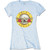 Guns N' Roses Ladies T-Shirt: Classic Bullet Logo (Powder Blue) (Skinny Fit)