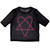 HIM Ladies Crop Top: Pink Heartagram (Black) (Mesh)