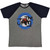 The Jam Unisex Raglan T-Shirt: Vintage Logo (Grey & Navy Blue)