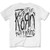 Korn Unisex T-Shirt: Scratched Type (White) (Back Print)