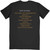 Megadeth Unisex T-Shirt: Rust In Peace Track list (Black) (Back Print)