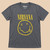 Nirvana Unisex T-Shirt: Yellow Happy Face (Brindle) (Back Print)