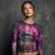 Olivia Newton-John Ladies Long Sleeve Mesh Crop Top: Physical (Purple)