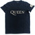 Queen Unisex T-Shirt: Logo & Crest Applique (Navy Blue) (Embellished)
