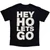 Ramones Unisex T-Shirt: Hey Ho (Front & Back) (Black) (Back Print)