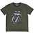 The Rolling Stones Unisex Ringer T-Shirt: Black & White Tongue (Khaki Green)