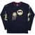 The Nightmare Before Christmas Unisex Long Sleeve T-Shirt: Faces AOP (Navy Blue) (Embellished)
