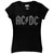 AC/DC Ladies T-Shirt: Logo (Black) (Embellished)