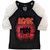 AC/DC Ladies Raglan T-Shirt: PWR-UP UK (Black & White) (Back Print)