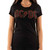 AC/DC Ladies T-Shirt: Full Colour Logo (Black) (Embellished)