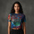 The Beatles Ladies Mesh Crop Top: All You Need Is Love (Blue)