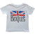 The Beatles Kids T-Shirt: Drop T Logo & Vintage Flag (White)