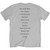 The Beatles Unisex T-Shirt: Budokan Set List (Grey) (Back Print)