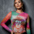 David Bowie Ladies Long Sleeve Mesh Crop Top: Ziggy v2 (Orange)
