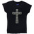Black Sabbath Ladies T-Shirt: Cross (Black) (Embellished)