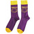 Nirvana Unisex Ankle Socks: Yellow Happy Face (Purple) (UK Size 4 - 7)
