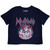 Def Leppard Ladies Crop Top: Pyro Tour (Navy Blue) (Back Print)