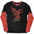 Black Sabbath Unisex 2 In 1 Layered Long Sleeve T-Shirt: Red Henry Wavy Logo (Black & Red) (Sleeve Print)