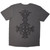 Ghost Unisex T-Shirt: Chrome Logo & Grucifix Outline (Charcoal Grey) (Back Print)