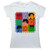 One Direction Ladies T-Shirt: 9 Squares (White) (Skinny Fit) (Medium)