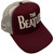 The Beatles Unisex Mesh Back Cap: Drop T Logo & Apple (Maroon Red & Natural)