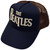 The Beatles Unisex Mesh Back Cap: Drop T Logo & Apple (Navy Blue & Brown)