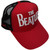 The Beatles Unisex Mesh Back Cap: Drop T Logo & Apple (Red & Black)