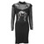Spiral Ladies Lace Shoulder Corset Dress: Bat Cat (Black)
