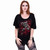 Spiral Ladies Latin Boatneck Top: Bed Of Roses (Black)