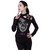 The Crow Ladies Pentagram Shoulder Top: Skull Face (Black)