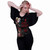 DC Comics Ladies Latin Boatneck Top: Batman Core Harley Quinn - Embrace Madness (Black)