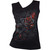 Spiral Ladies Gathered Shoulder Slant Vest T-Shirt: Burnt Rose (Black)