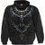 Spiral Unisex Pullover Hoodie: Raven Skull (Black) (Back & Sleeve Print)