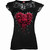 Spiral Ladies Lace Layered Cap Sleeve Top: Bleeding Heart (Black)