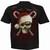 Spiral Unisex T-Shirt: Candy Cane Santa (Black) (Back Print)