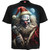 Spiral Unisex T-Shirt: Santa Clown (Black) (Back Print)
