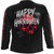 Spiral Unisex Long Sleeve T-Shirt: Happy Horroween (Black) (Back & Sleeve Print)