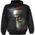 Spiral Unisex Pullover Hoodie: Naughty Or Nice Santa (Black) (Back & Sleeve Print)