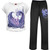 Spiral Ladies 4 Piece Gothic Pyjama Set: Maternal Instincts (Black & White) (Back Print)