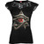 Spiral Ladies Lace Layered Cap Sleeve Top: Evil Eye (Black)