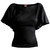 Spiral Ladies Latin Boatneck Top: Plain (Black) (Blank)