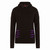 Spiral Ladies Ripped Pullover Hoodie: Plain (Black & Purple) (Blank)