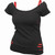 Spiral Ladies 2-in-1 Ripped Top: Plain (Black & Red) (Blank)