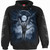 Spiral Unisex Pullover Hoodie: Grim Rocker (Black) (Back & Sleeve Print)